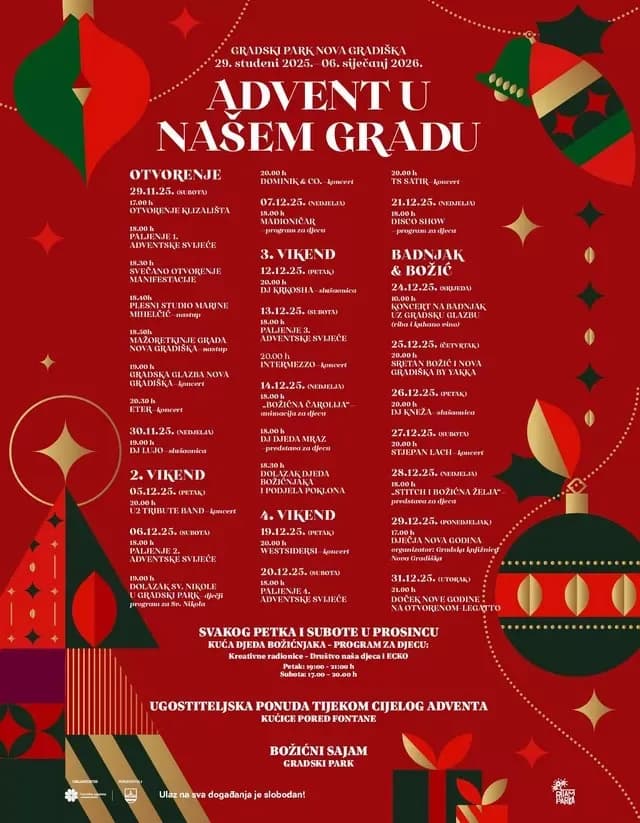 GRAD NOVA GRADIŠKA – ADVENT U NAŠEM GRADU: Sve je spremno za čarobnu zimsku bajku u gradskom parku