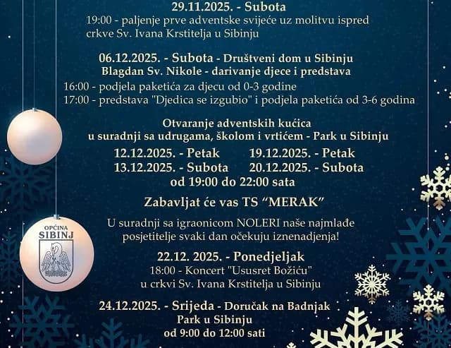 BOŽIĆNA PRIČA U SIBINJU – MANIFESTACIJA KOJA SPAJA TRADICIJU I ZAJEDNIŠTVO: Osjetite Božić kakav je nekad bio!