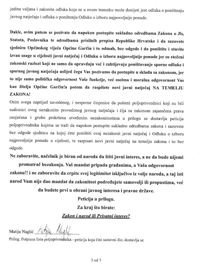 Nezadovoljstvo eskalira u Garčinu: Ministarstvo srušilo odluku, pritisci na načelnika Vidakovića i općinske vijećnike sve jači