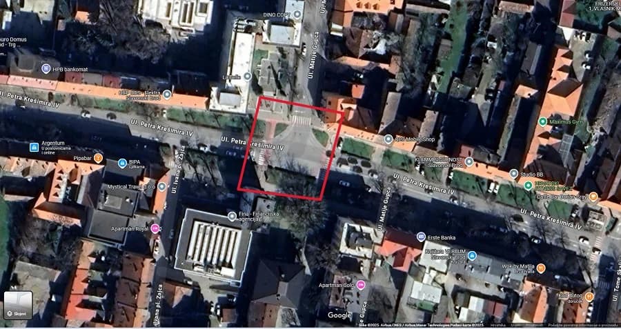 Obavijest o privremenom zatvaranju raskrižja Ulice Petra Krešimira IV i Ulice Matije Gupca